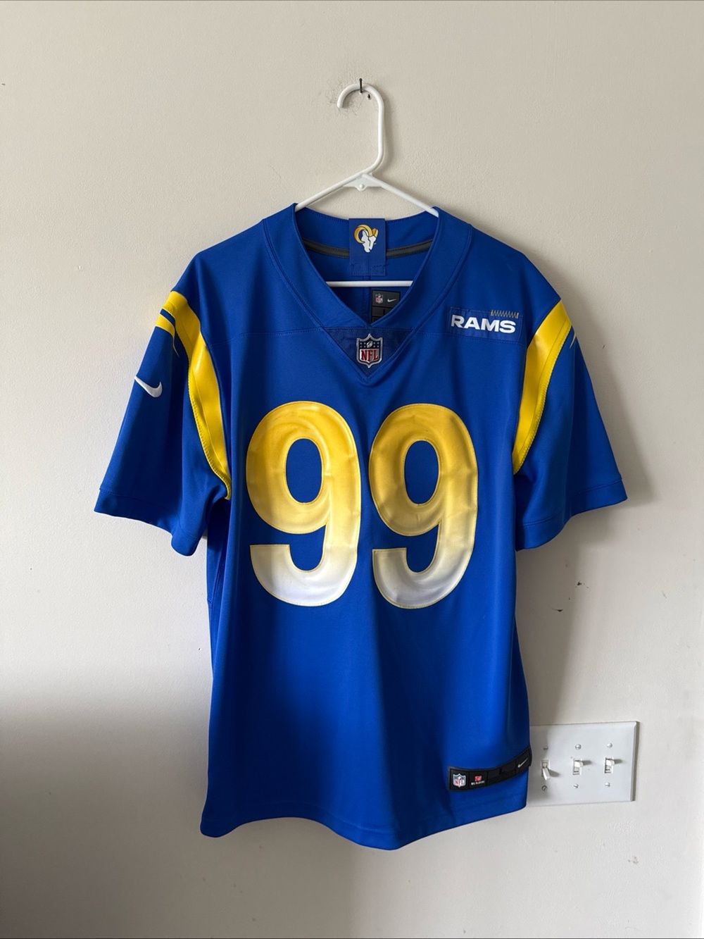 Men’s Nike Aaron Donald #99 LA Rams Vapor Limited NFL Jersey Sz L - Blue RARE